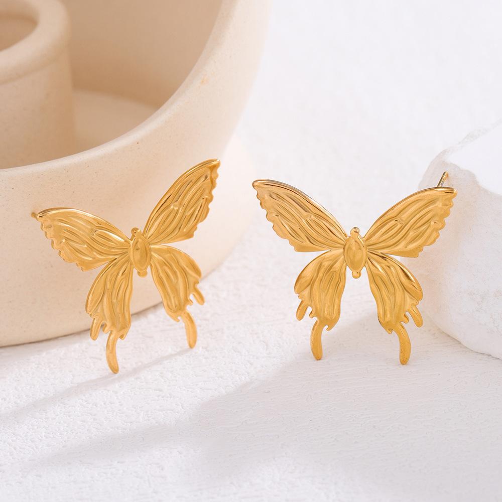 1 пара серег-подвесок «Золотая бабочка»