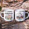 And So The Adventure Begind Printed Mug Campfire Party Beer Coffee Mugs Camping Enamel Cup Mountain Handle Cups Gifts for Camper