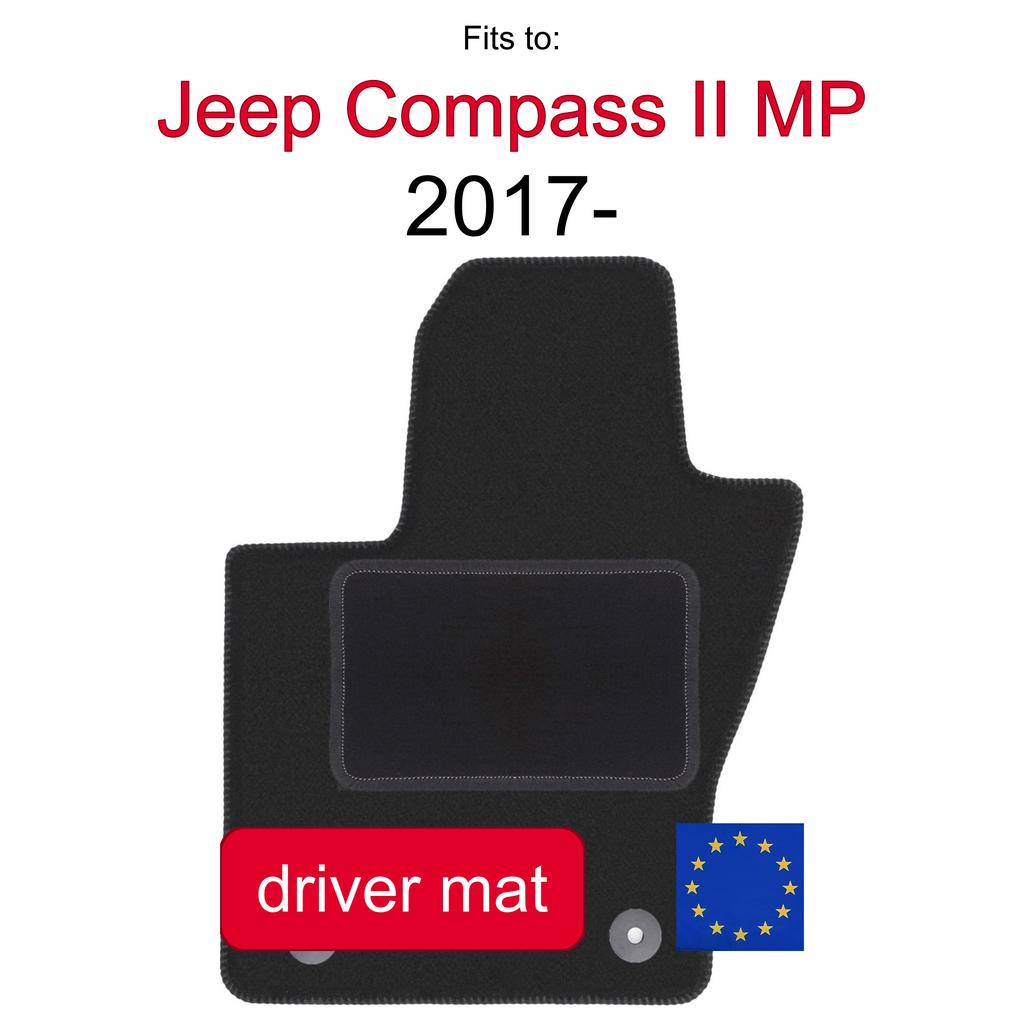 Velour Driver Floor Mat For Jeep Compass Ii Mp Suv (2017-)