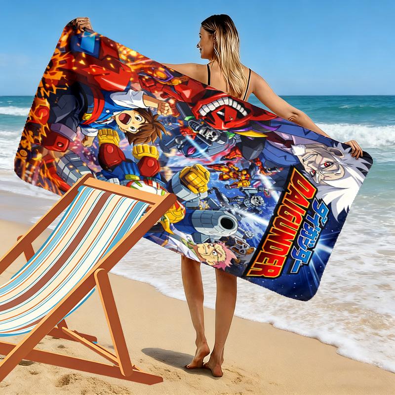 Daigunder Gambar Robot Print Beach Towel, Large Soft Quick Dry Towel for Beach Camping Swimming