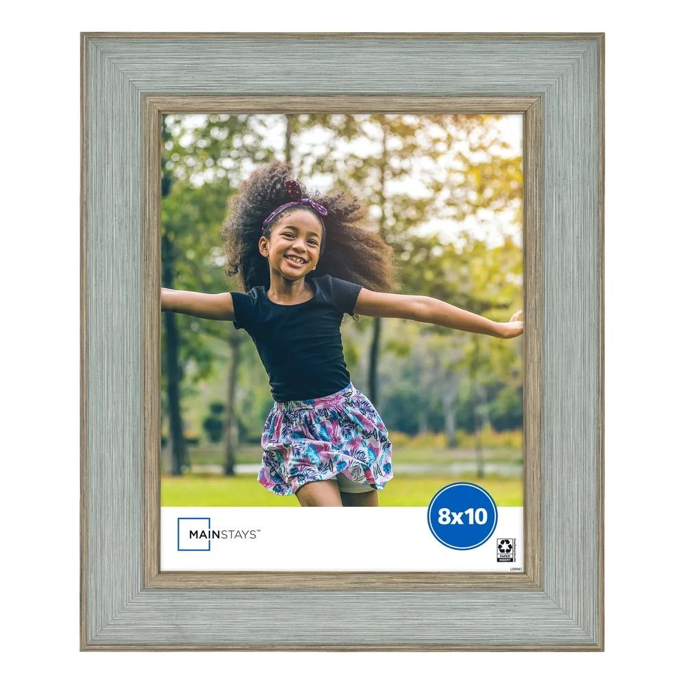 Набор из 2 шт. 8x10 Декоративная настольная фоторамка Прочный пластик Стеклянная передняя панель Многонаправленная подставка Настенные крепления Домашняя галерея