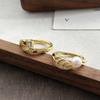 Retro Exquisite Niche Design Sense Ye Yun Bead Ring Women'S Light Luxury High-End Sense Index Finger Ring Accessories