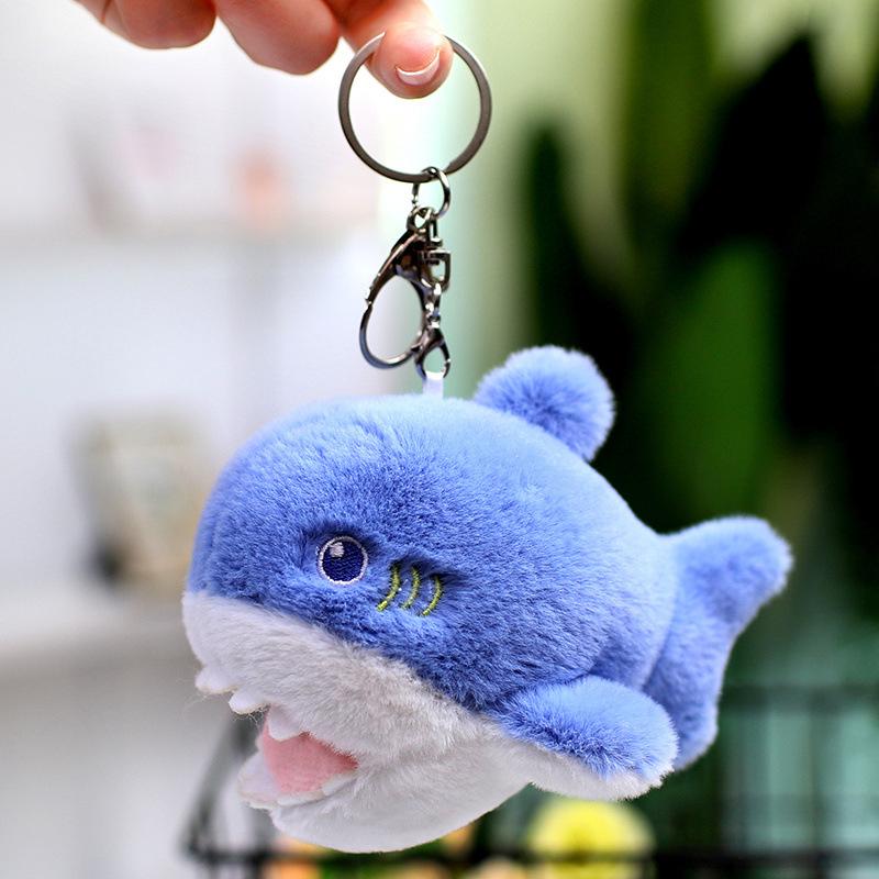 Cute Marine Animals Seal Shark Whale Plush Toy Keychain Bag Pendant Kids Gifts