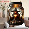 2D Plane - Halloween Witch Jar Wall Hanging Decor - 2D Sun Catcher Bat and Skull Design for Home, Window or Door Hanging Decor