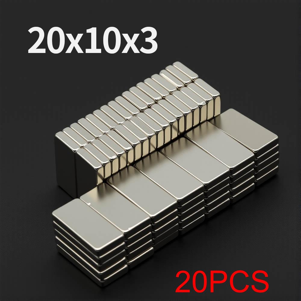 20x10x3 мм Мощный неодимовый магнит N35 NdFeB Постоянный магнитный блоки Суперсильные магниты для холодильника DIY