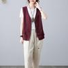 Retro Linen Vest For Women Loose And Versatile Sleeveless Casual Slim Vest Solid Color Waistcoat Cotton And Linen Short Jacket