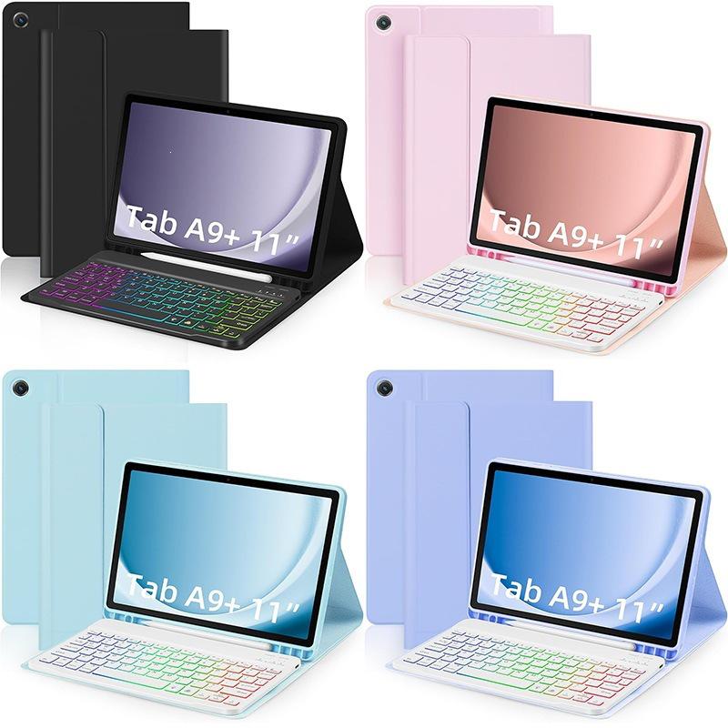 Совместимый чехол-клавиатура Bluetooth для Samsung A9 Plus X210/X216 с RGB-подсветкой клавиатуры A11 и защитной крышкой для мыши