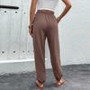 YYFS Women's Fashion Casual Solid Color Print High Waist Trousers Pants & Capris