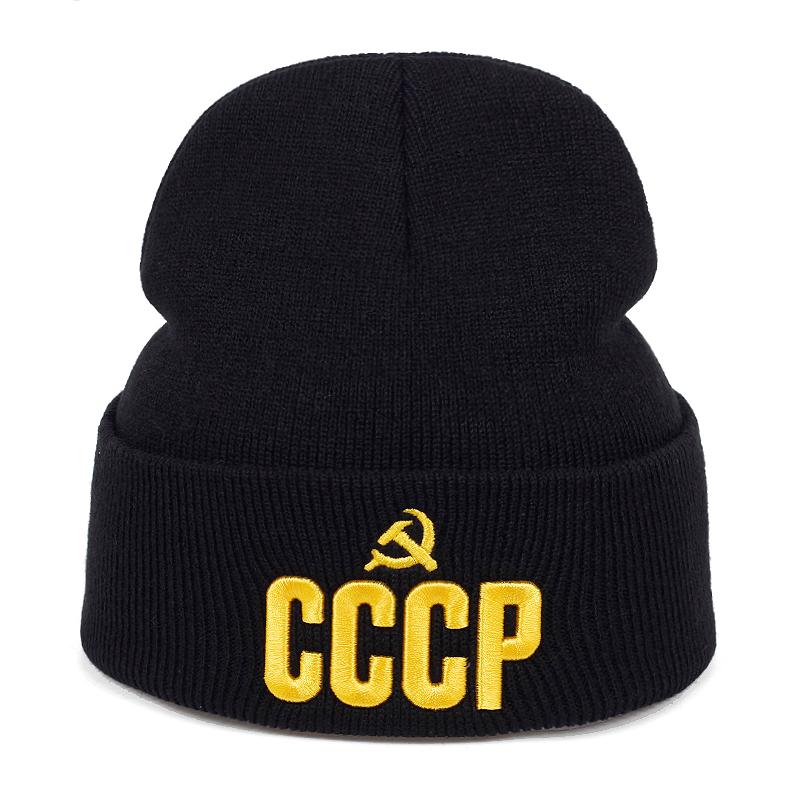 CCCP Вышитая шерстяная шапка Модные мужские и женские повседневные шапки Осенне-зимние уличные кепки для холодного климата Спортивные кепки