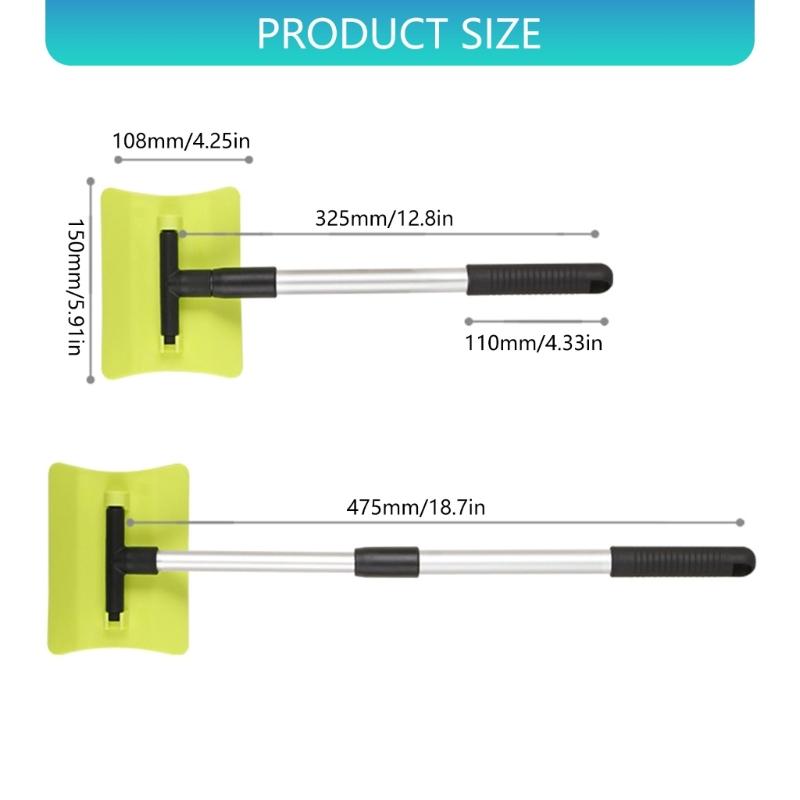 Выдвижной скребок для снега с эргономичной ручкой, снеговая щетка для эффективной очистки лобового стекла автомобиля и автомобиля