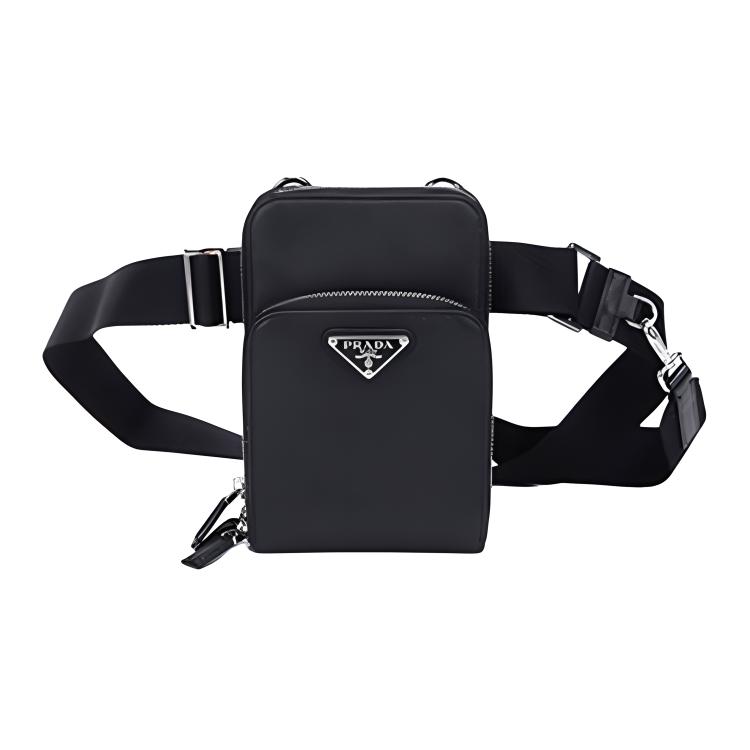 Prada Кожаная сумка-кроссбоди на плечо, поясная сумка, мужские сумки, Черная 2ZH126-053-F0002