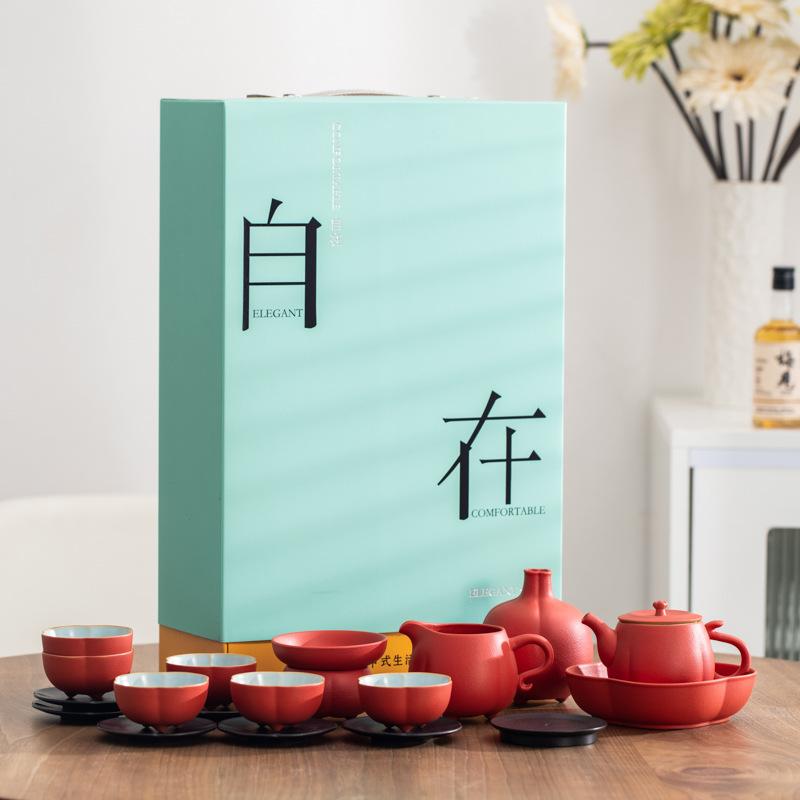 High-end Light Luxury Kung Fu Tea Set Gift Box, High-end Business Company Annual Meeting Creative Gifts Can Be
