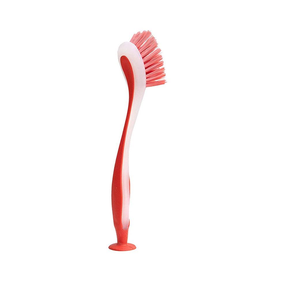 Suction Cup Dishwashing Brush Vertical Sink Cleaning Scrub Portable Pot Cleaning Brush  Kitchen