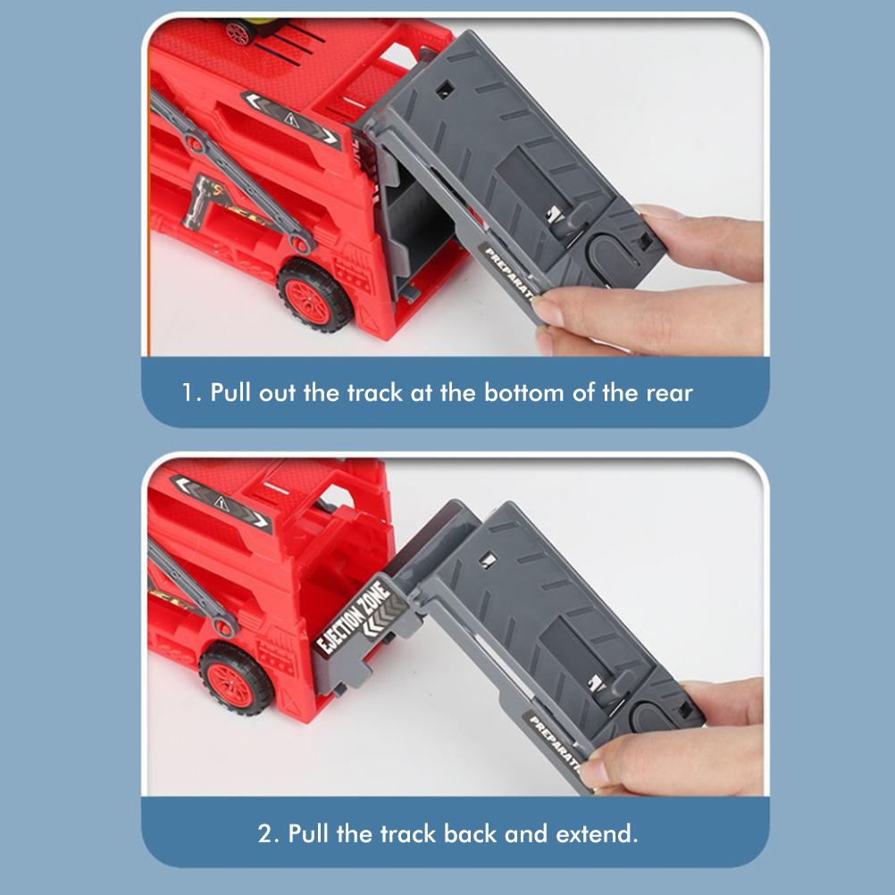 Car Transporter Truck Toys Mega Hauler Truck with 6 Mini Cars Three Layer Folding Vehicles Set for