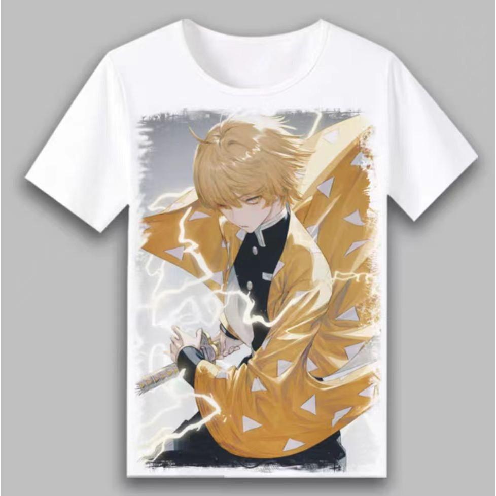 Аниме Клинок, рассекающий демонов Повседневный стиль Мода Унисекс 2025 Новая футболка Лето Новая Ретро мода Мужская и женская уличная одежда