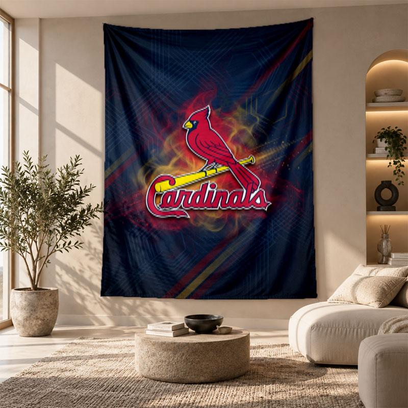 Decorative Tapestry,St. Louis Cardinals Printed Wall Art, Lightweight Wall Hanging For Bedroom Background