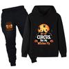 PB1647 Kids Boys Girls Halloween Witch Pimpkin Print Long Sleeves Hoodie Pants Outdoor Sets