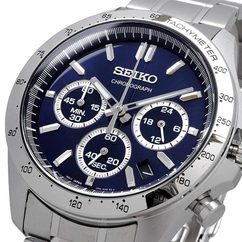 Мужские кварцевые часы Seiko SBTR011 с хронографом 1/5 секунды, темно-синие [Официальный японский продукт]