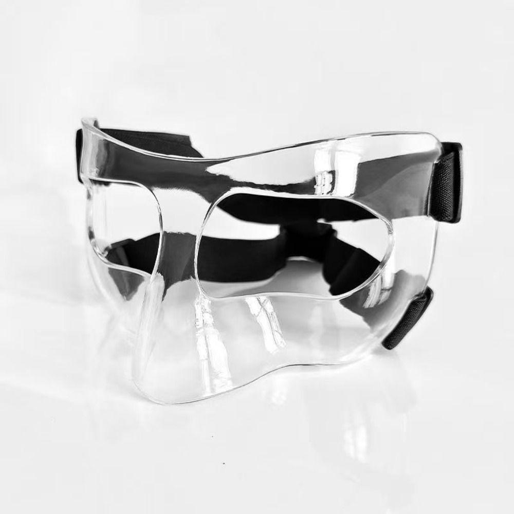 Elastic Strap Basketball Face Mask Black/Clear Nose Protector Basketball Sports