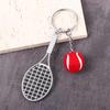 Металлический брелок для ключей от машины, брелок для ключей с теннисным мячом и теннисной ракеткой, мини-брелок, спортивный брелок