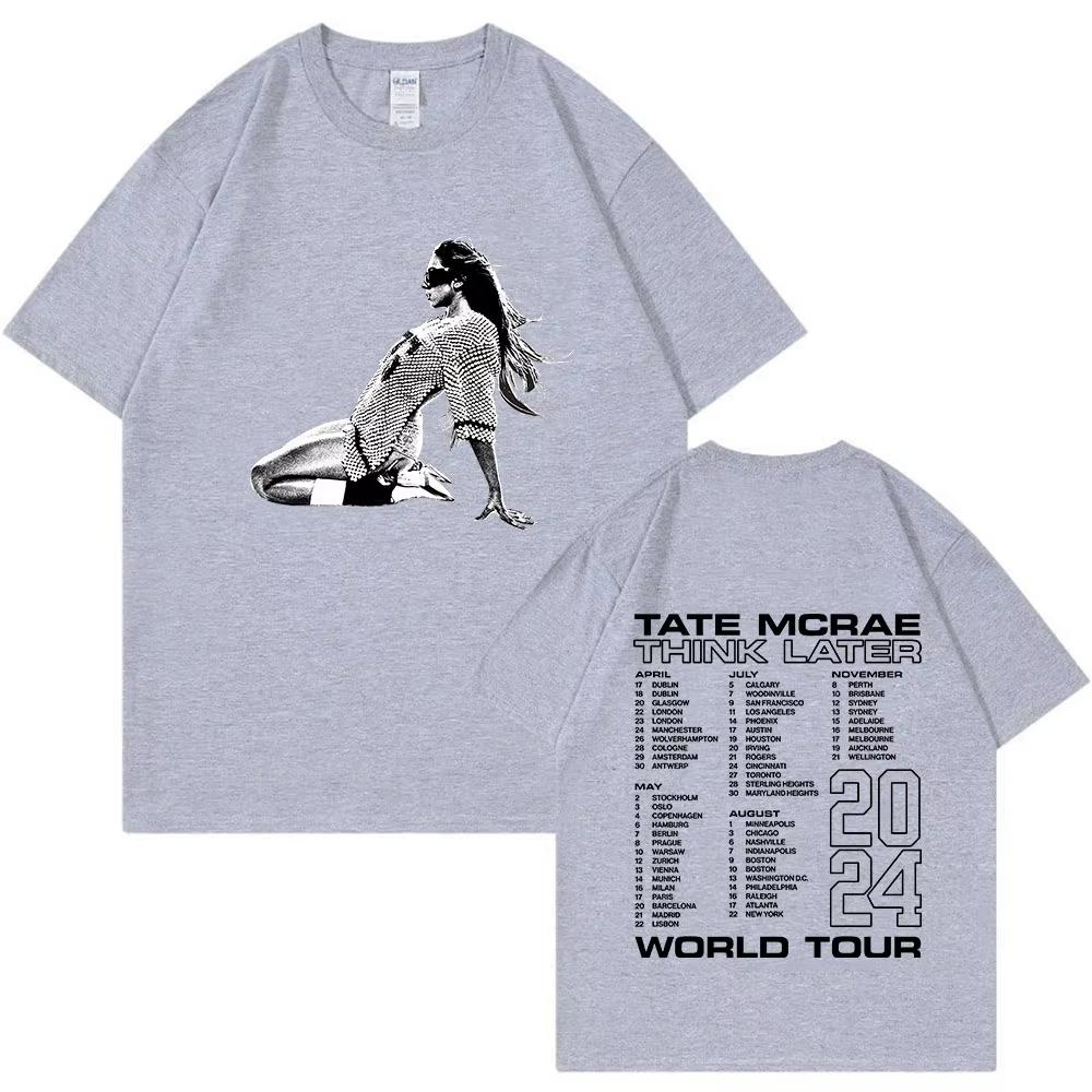 Тейт МакРэй The Think Later World Tour Футболка Мужская Женская Мода Винтажные Футболки Короткий Рукав Оверсайз Футболки