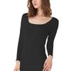 Gunze KIREILABO Sleeve Cotton Blend Seamless Size L 3/4 Innerwear, Fitte, KB2046, Women's, Black,