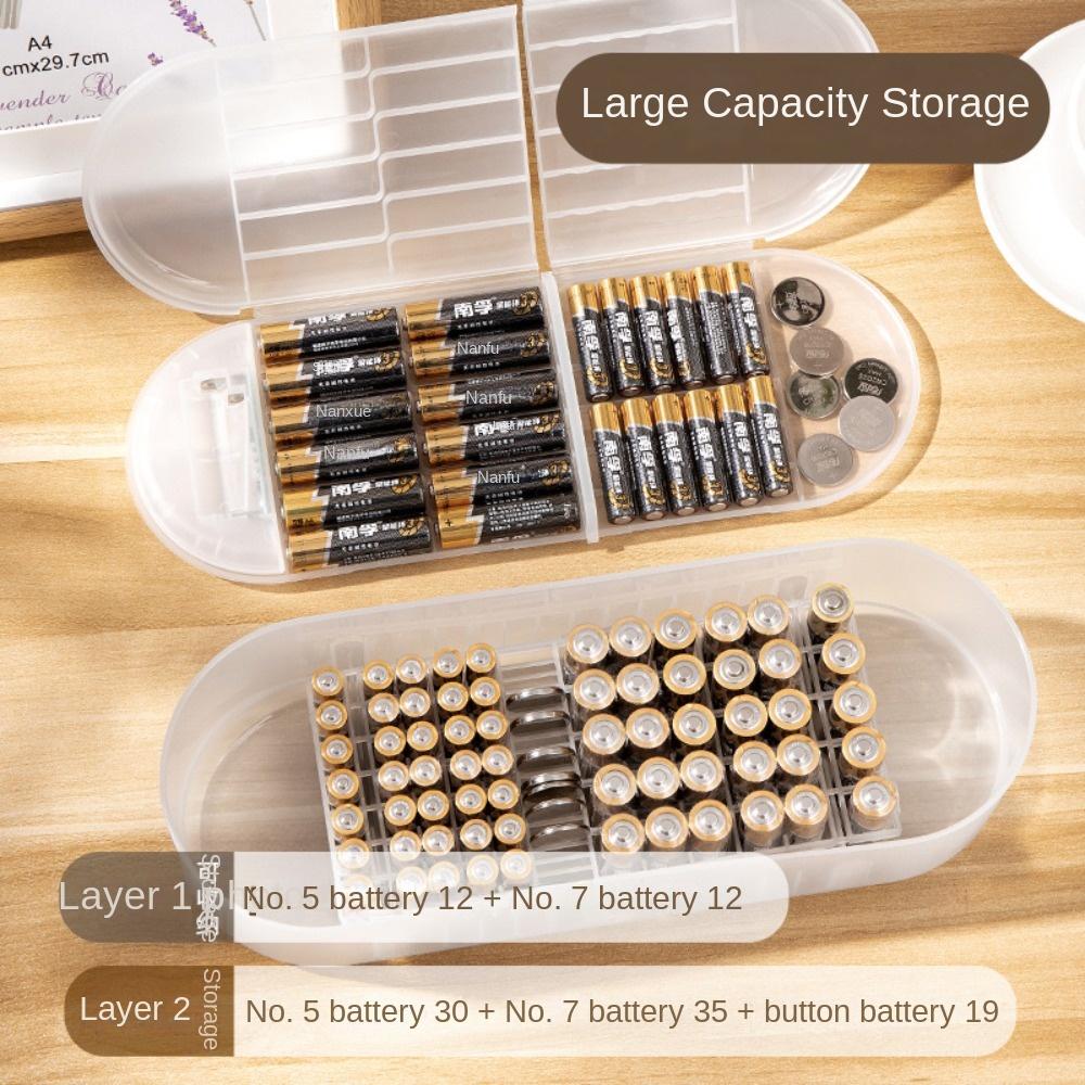 Semi-translucent Hard Battery Organizer Multi-layer Battery Button Cell Holder  Lithium Battery