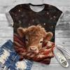Новая женская футболка с 3D-принтом в виде мультяшных животных, винтажный топ, кавайная женская трендовая одежда, футболка с коротким рукавом