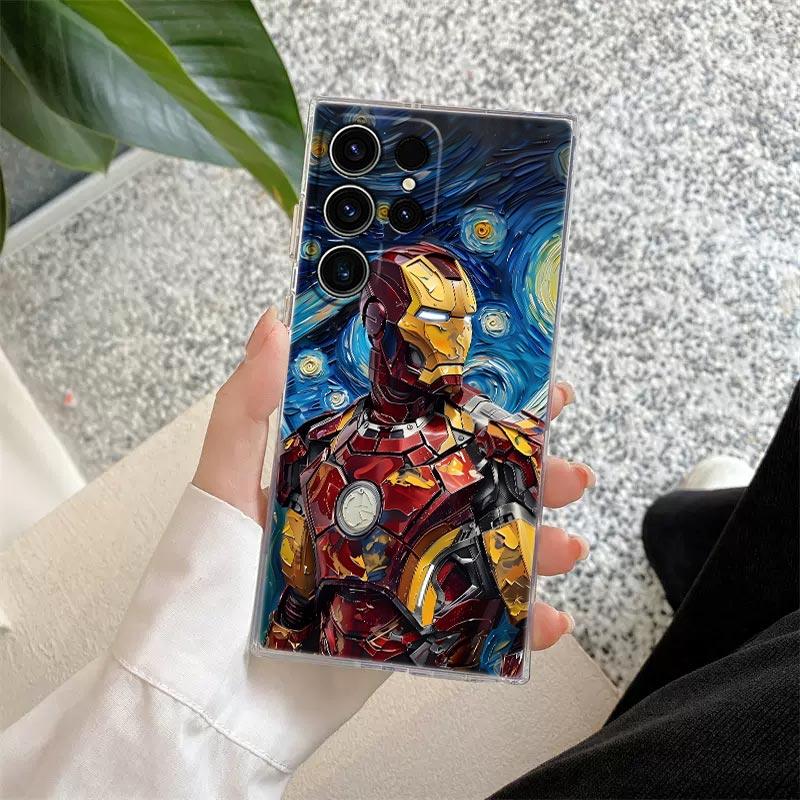 Marvel Oil Painting Transparent Case For Samsung Galaxy S26 S25 Ultra S24 S22 S26 Plus S20 S23 S21 S25 FE 5G Clear Silicon Cover