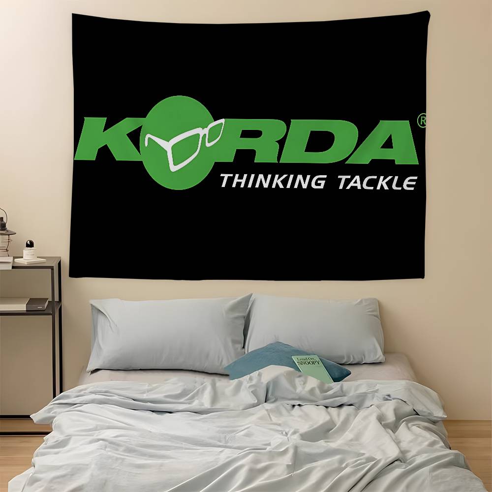 KKorda Fishing Logo Printed Large Wall Tapestry Cheap Hippie Wall Hanging Bohemian Wall Tapestries Mandala Home Decor