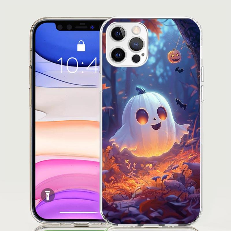 Милый чехол для телефона с привидением на Хэллоуин для iPhone 17 Air 16 15 Plus 11 14 Pro Max 13 Mini 12 7 8 + SE Художественный узор Индивидуальная крышка 17 A