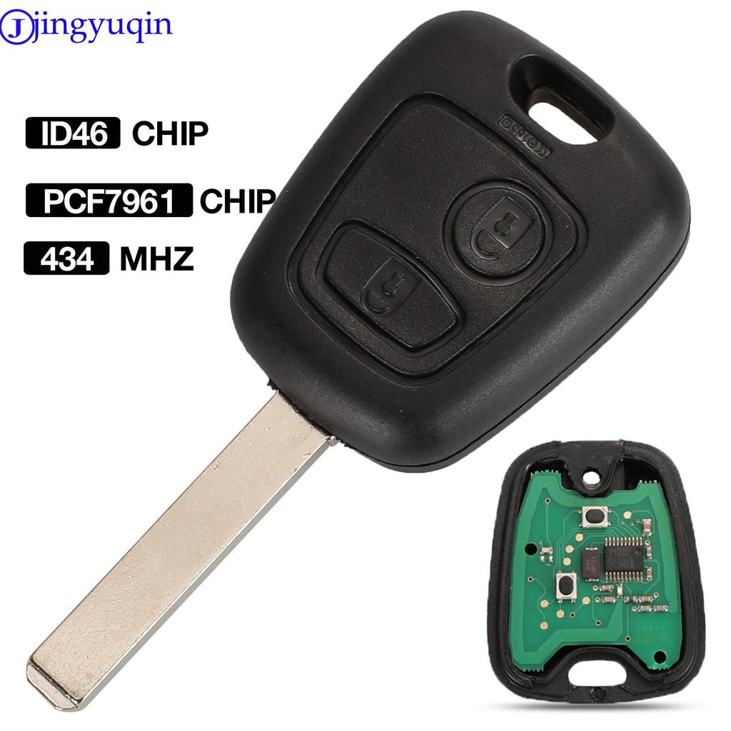 Jingyuqin 2 Buttons 433MHZ With PCF7961 Chip Remote Car Key Control Keyless For Peugeot 307 Citroen C1 C3 VA2 Blade