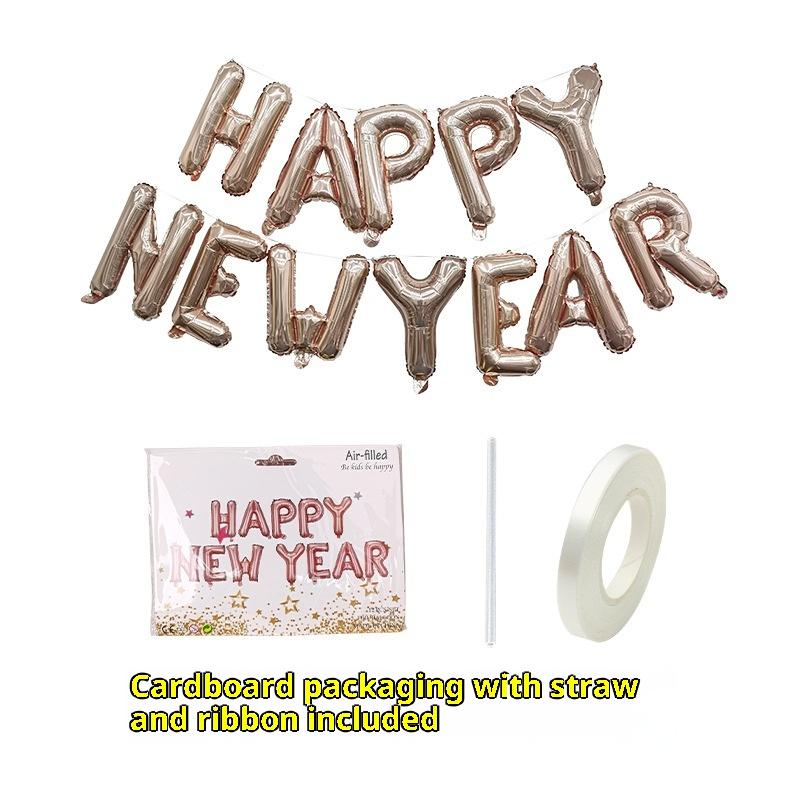2026 Happy Year Aluminum Foil Balloon Set Year Party 2026 Happy Year Party Year Atmosphere Props