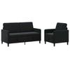 Storage Sofa Set 2 pcs Black Polyester