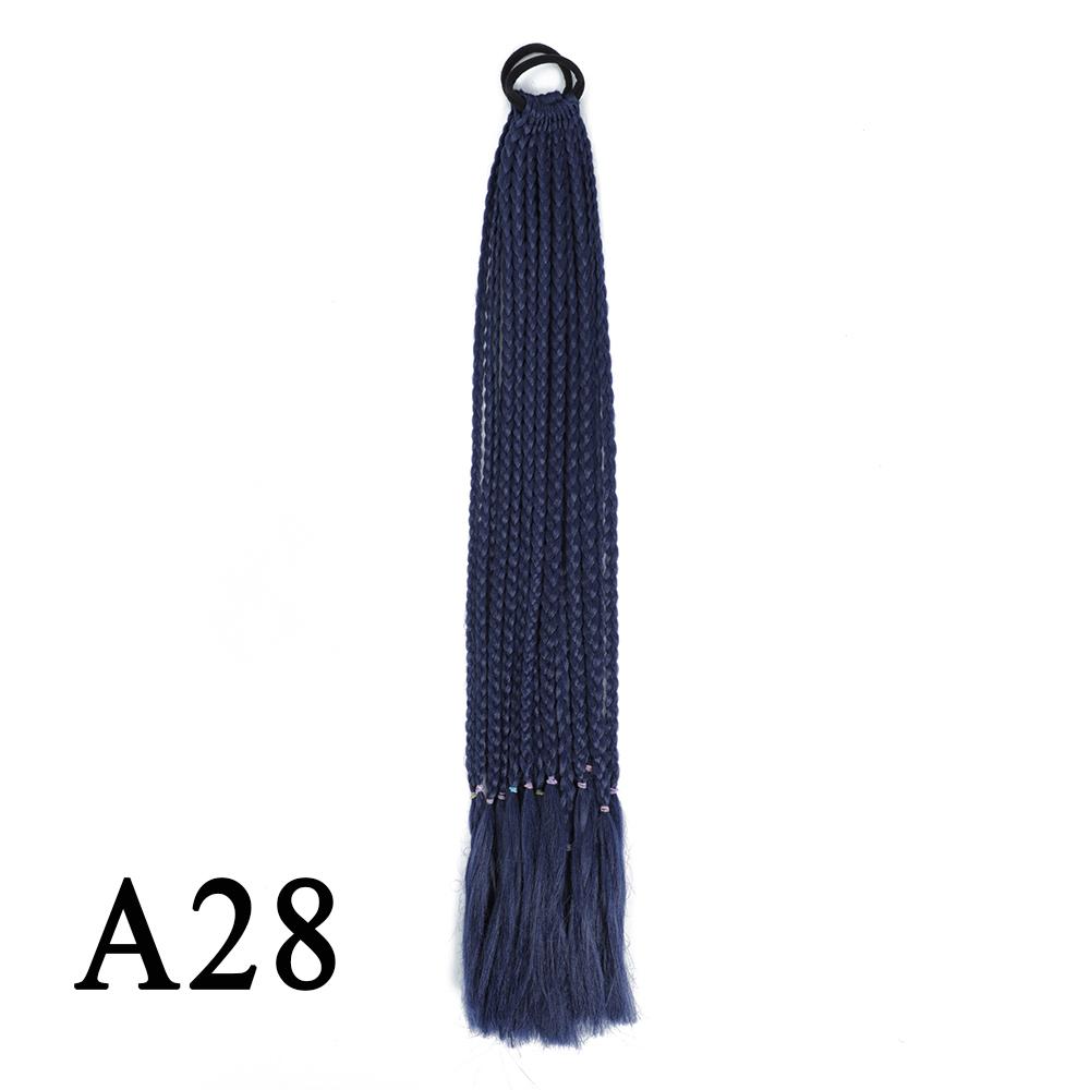 Плетеный хвост с резинкой, черный плетеный хвост ручной работы из термостойкого волокна, шиньоны с конским хвостом для девочек