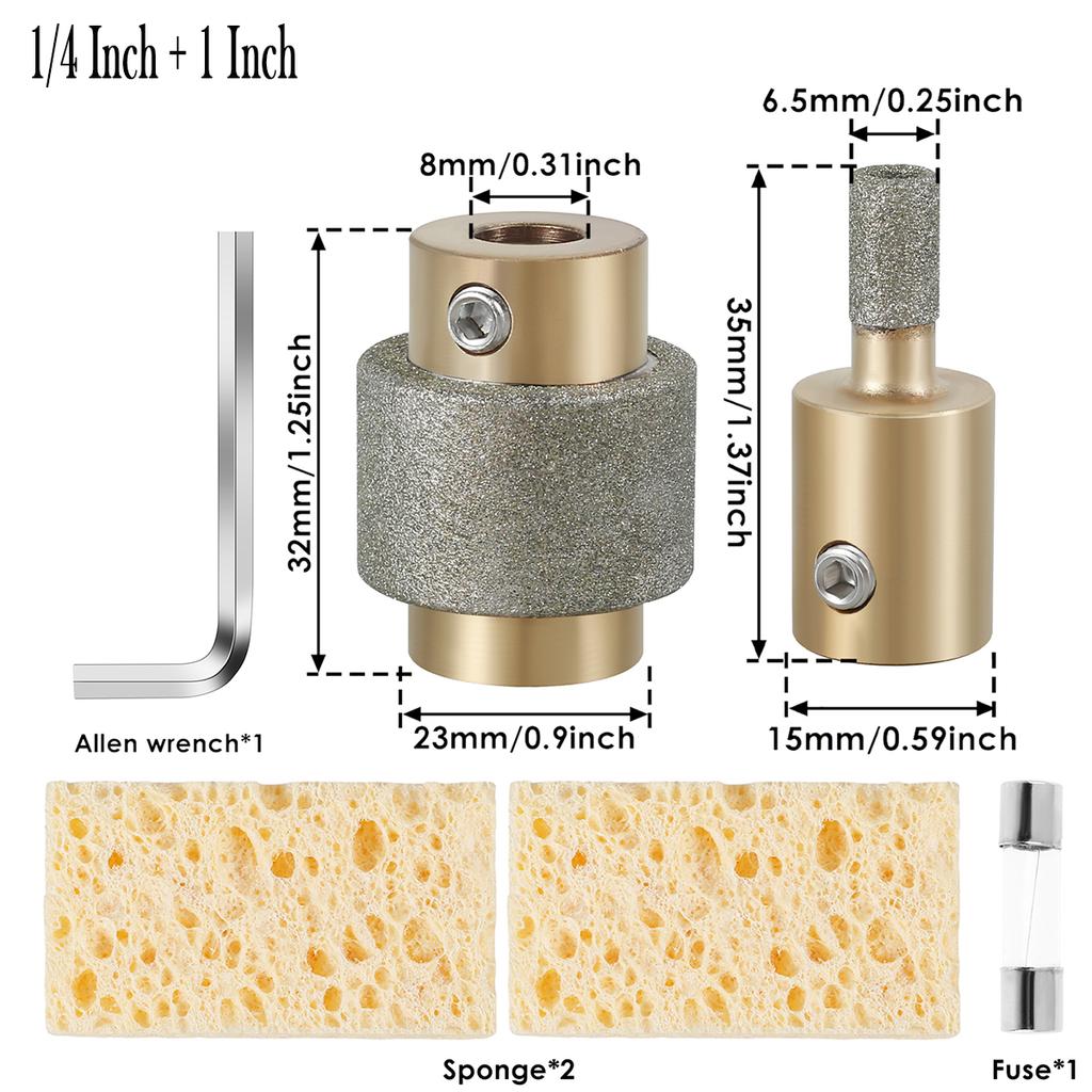 Головка шлифовального сверла для стекла, камня, витражей, алмазная шлифовальная головка 1'' 3/4" 1/4'' для стекла, камня, керамики, шлифовальных инструментов