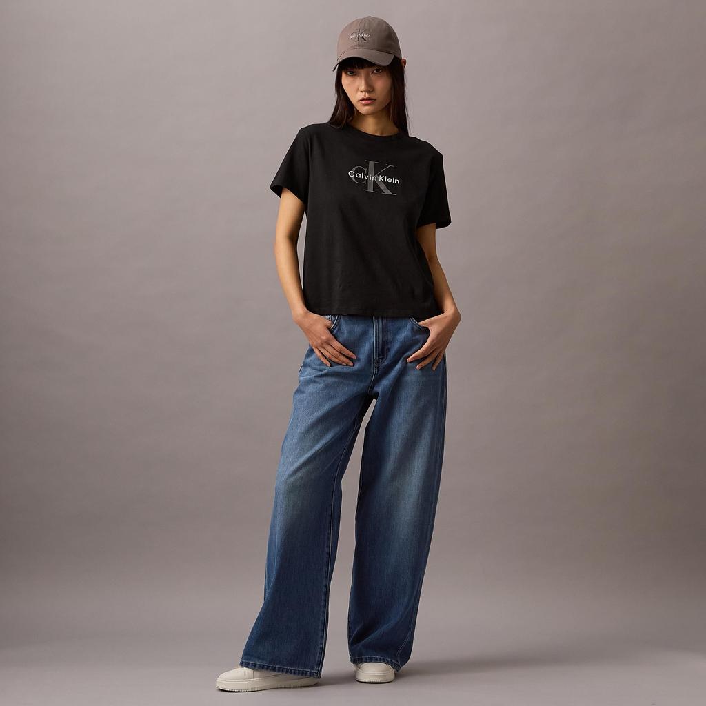 Классическая футболка Monologo с круглым вырезом 47B864G S BLACKUB1 [Calvin Klein]