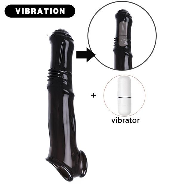 Penis Extender Sleeve Reusable Silicone Condoms Delay Ejaculation Penis Massage Erotic Toys for Men