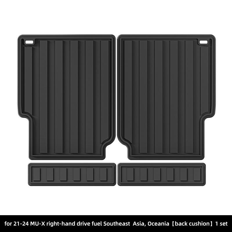 Комплект автомобильных ковриков для Mu-X (TPE) для моделей 21-24: Включает коврики на пол, в багажник и на спинки сидений.