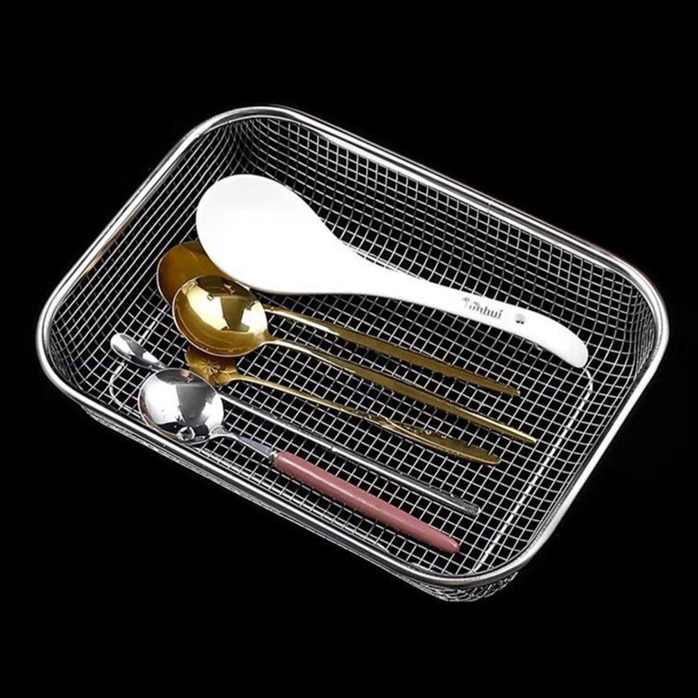 Новая корзина для стирки из нержавеющей стали, сито для раковины, дуршлаг с ручками, корзины для хранения, квадратная корзина для хранения, таз для стирки