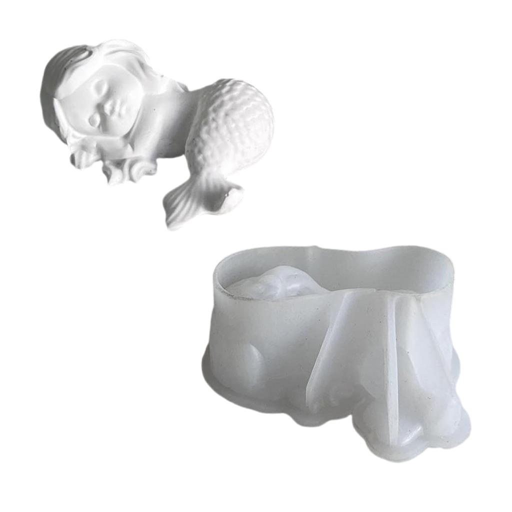 Милые 3D русалки прочная силиконовая форма домашний аксессуар для создания фигурок из гипсовой смолы украшения для повседневного использования