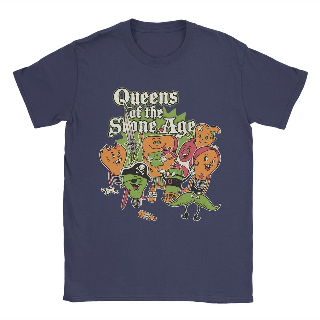 Футболка с логотипом музыкальной группы Queens of the Stone Age Футболки в стиле американского рока Футболка с коротким рукавом Летняя хлопковая футболка с круглым вырезом Топы