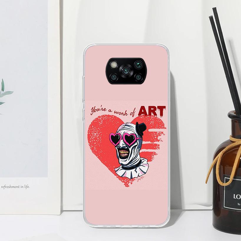 Horror Movie Terrifier Phone Case For Xiaomi Poco X7 X6 X5 M7 M8 Pro F7 Ultra Redmi 15C 15 13C 13 12C 12 10 10C 10A Art Fundas P