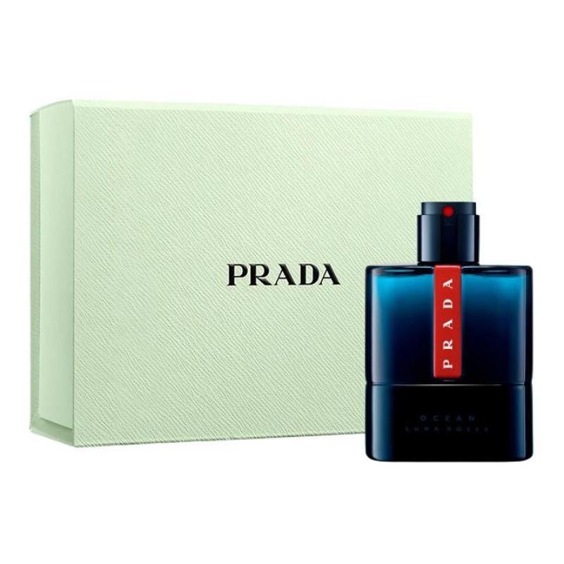 Prada Красная Луна Глубокий Синий Подарочная Коробка Мужской Парфюм Фужерный Кожаный Аромат Туалетная Вода EDT Ветивер Ирис 100 мл