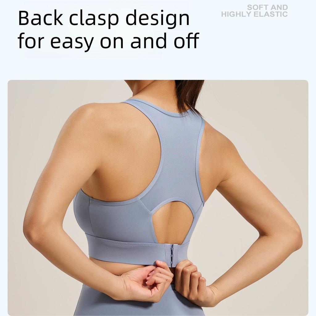 Спортивный бюстгальтер с застежкой-борцовкой для женщин, высокопрочный, противоударный, для фитнеса, йоги, спорта