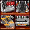 MOULD KING 10203 Technical Car Part Toys The Motorized M8 Sport Car V8 Engine Building Block Assembly Brick Kids Christmas Gift