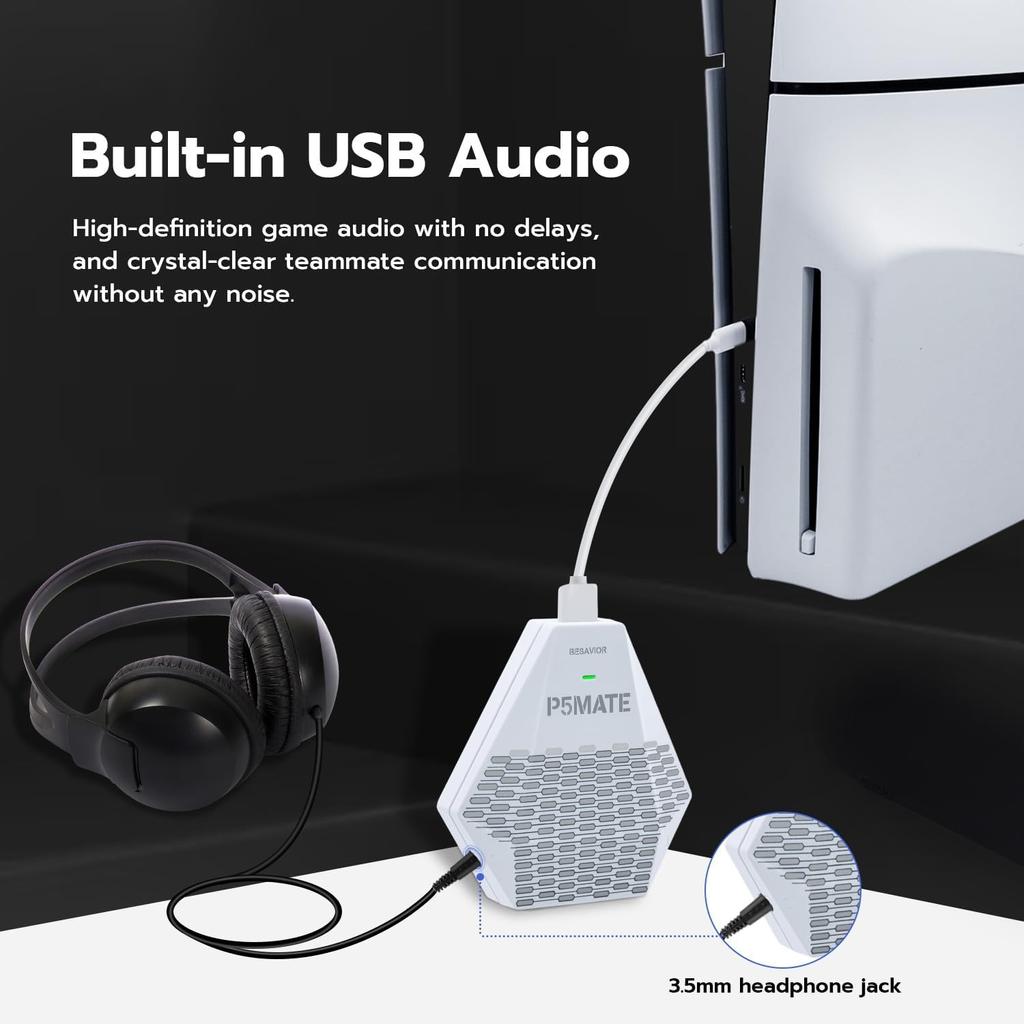 P5 Mate USB Adapter for PS5/PS5 Slim Gaming Converter Accessories Multiplayer Games,Low Latency,Support Multiple Controllers/Peripherals/Headsets/etc.