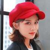 Ear Protection Woolen Octagonal Hat Solid Color Painter Caps Casual British Berets  Winter