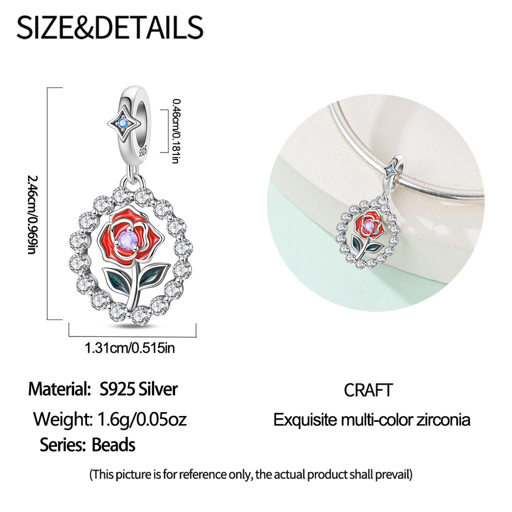 Медь Милая Роза Красный Воздушный Шар Бисером Любовные Шармы Подходят Оригинальному Браслету Изготовление Ювелирных Изделий Женский Подарок