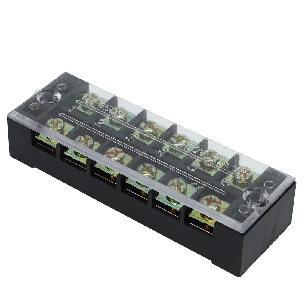 4Pcs Terminal Strip Block TB Fixed Large Current Copper Contactor Circuit Terminal Block 600V 35A 6